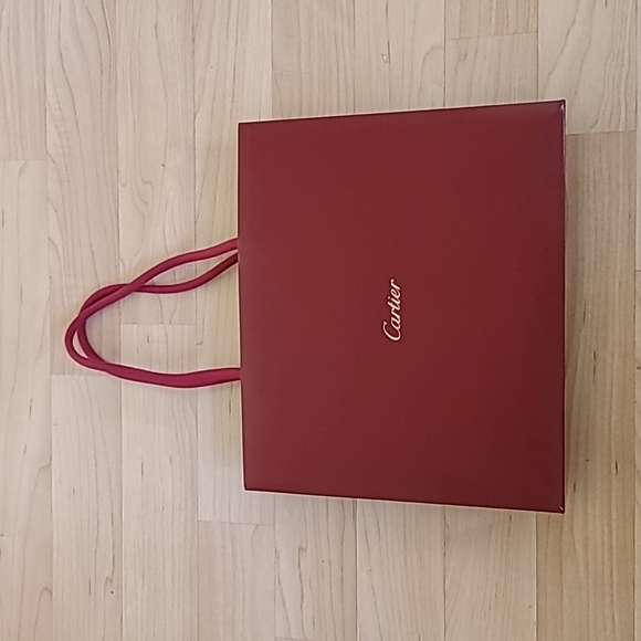 Cartier Gift Bag Paper Bag Red 10"×9"×3 1/2" - Picture 3 of 3